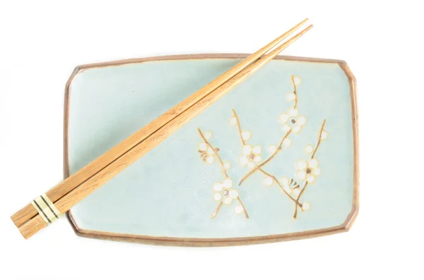日本配菜盘和筷子 — 图库照片