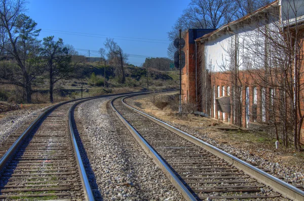 Binari ferroviari industriali — Foto Stock