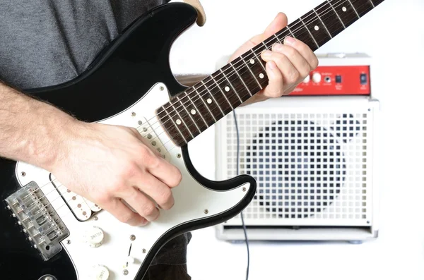 Guitarist and Amp — Stock Photo, Image