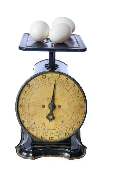 stock image Eggs on an Old Scale