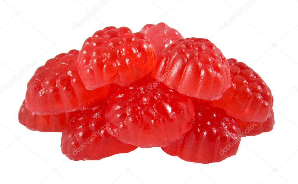 Fruit jellies on a white background