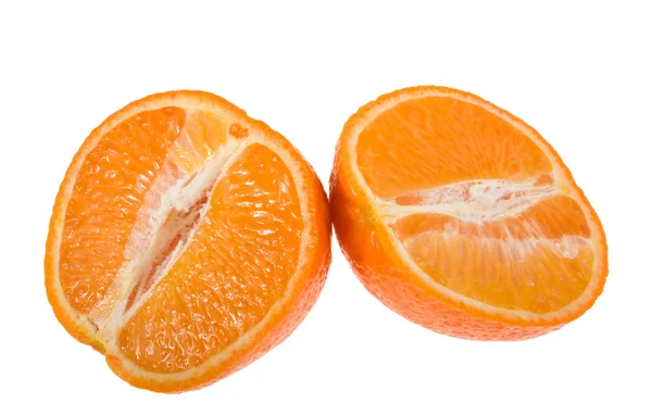 白色背景上的橙子切花 — 图库照片