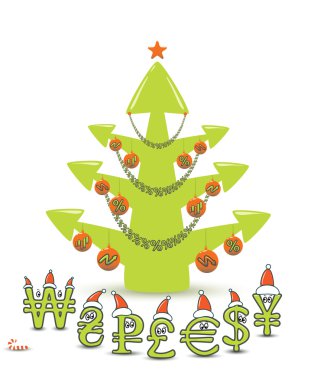 Stock Market Christmas Tree Concept clipart