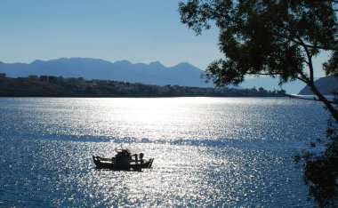 Beautiful lagoon view. The island of Aegina, Greece clipart