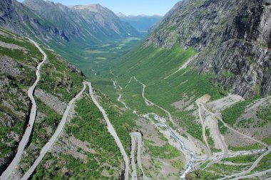 The famous Trollstigen road in Norway clipart
