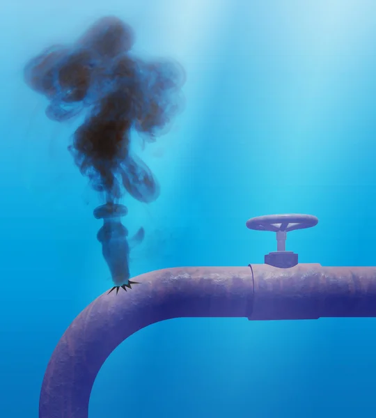 Πετρελαιοκηλίδα ρύπανση υποβρύχια Εικόνα Αρχείου