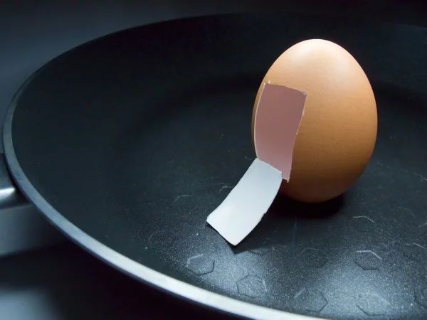 stock image Spaceship egg on frying pan