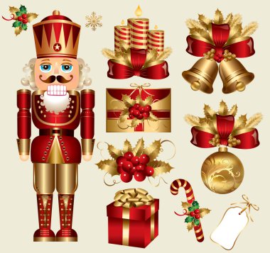 Vector set: traditional christmas elements clipart