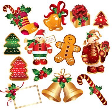 Set New Year symbols and elemnts. clipart