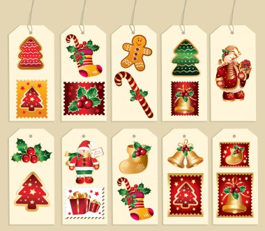 Collection of New Year's label clipart