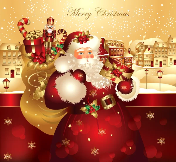 Banner de Navidad con Santa Claus — Vector de stock