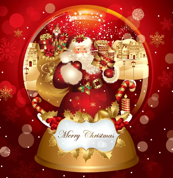 Vánoční prapor se Santa Clausem — Stockový vektor