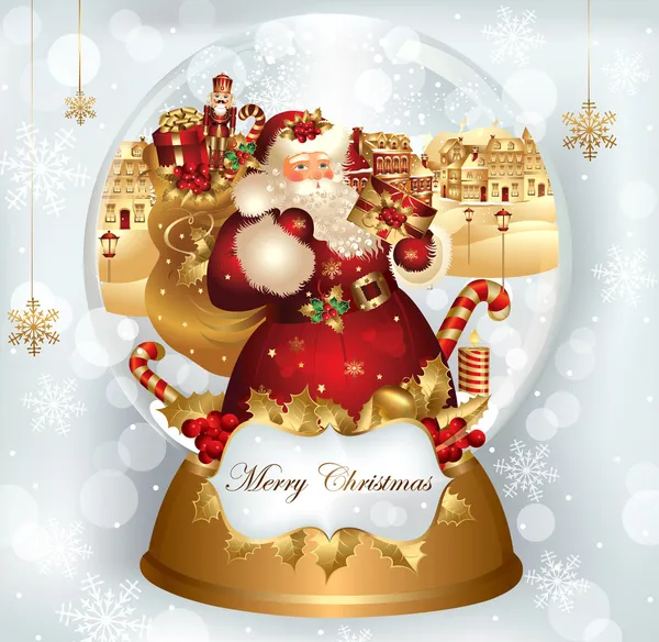 Bannière de Noël avec le Père Noël — Image vectorielle