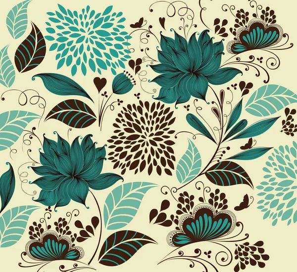 Ilustración vectorial: fondo de flores. Fragmento — Archivo Imágenes Vectoriales