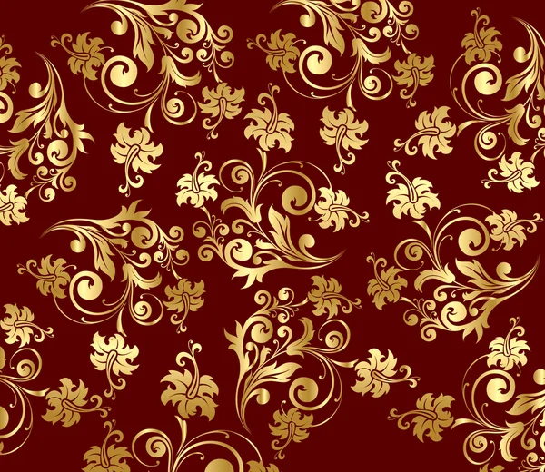 Vector gold flower curly pattern — Stock Vector