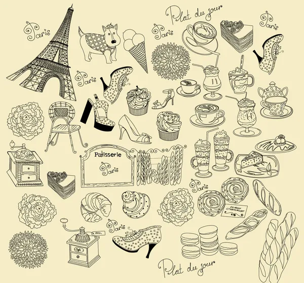 矢量集合符号的巴黎 — 图库矢量图片