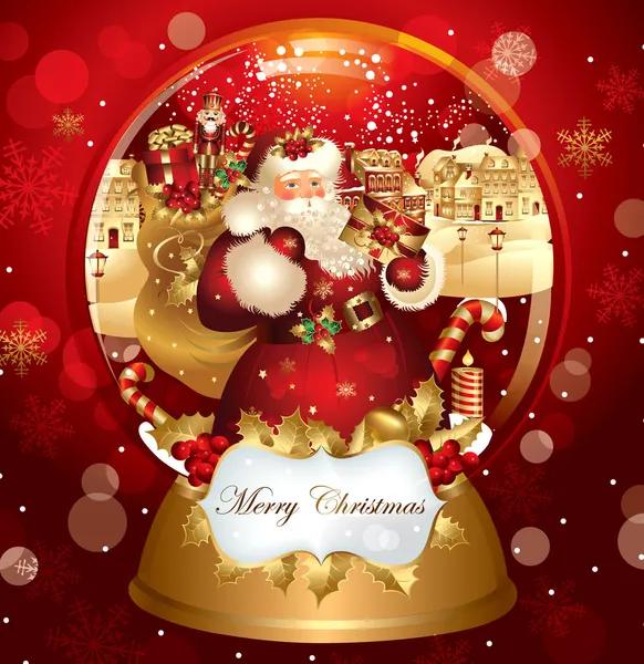 Bannière de Noël avec le Père Noël — Image vectorielle