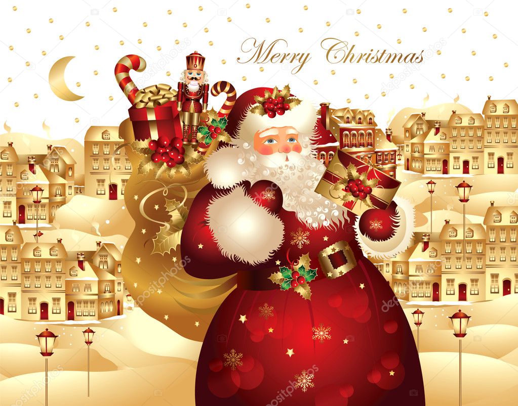Christmas banner with Santa Claus