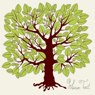 Vector illustration with mgreen tree clipart