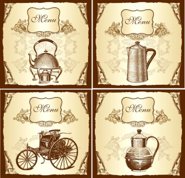 Retro design of cover menu clipart