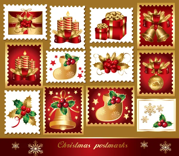 Símbolos tradicionais de Natal —  Vetores de Stock