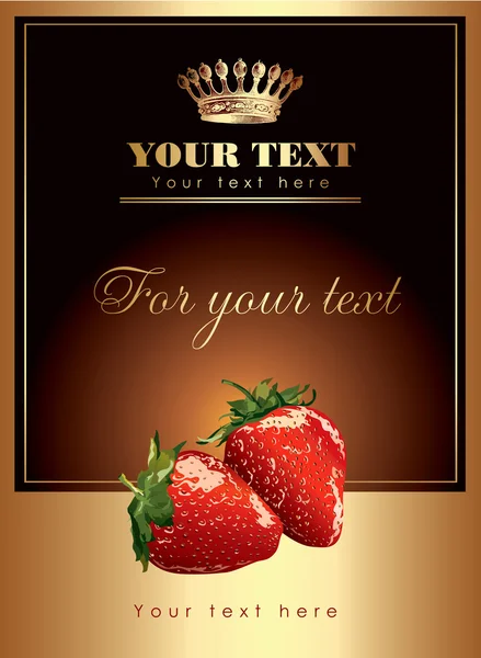 Étiquette avec fraise — Image vectorielle