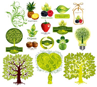 Vector set of eco icons clipart