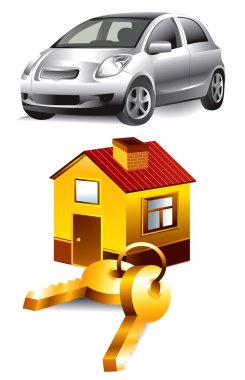 Vector Icons: car and home clipart