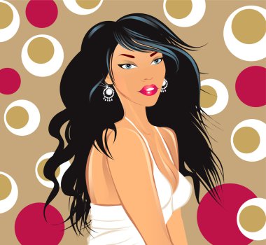 Vector illustration with fashion girl clipart