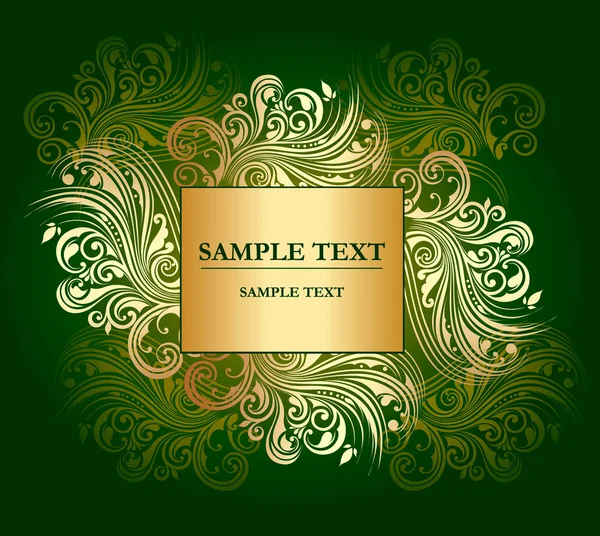 Gold curly pattern with place for text — Stock Vector