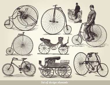 vektör, eski bisikletler ayarla