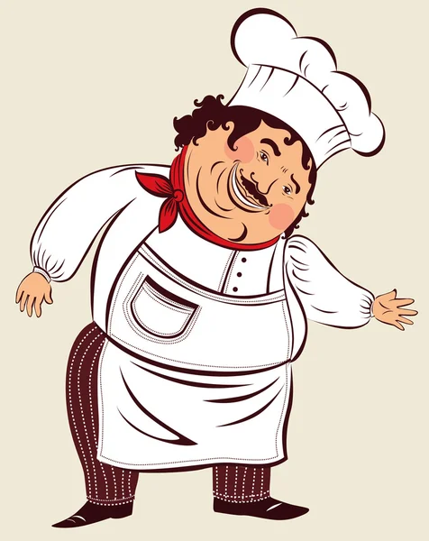 Vector cartoon illustration with fun cook — Stock Vector