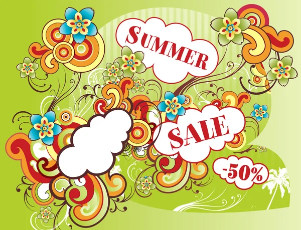 Vector illustration on theme summer sale — Stock Vector