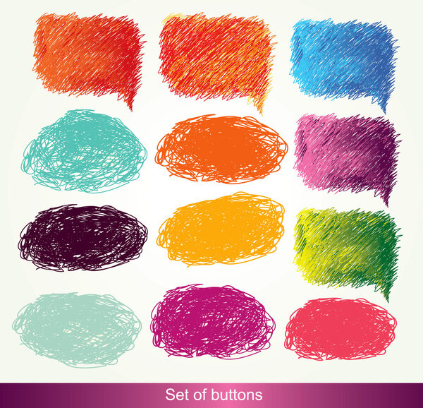 Set of vector shaded doodles for text