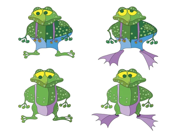 Kurbağa karikatür — Stok Vektör