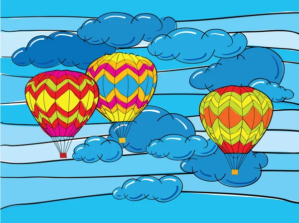 天空中的气球 矢量图形