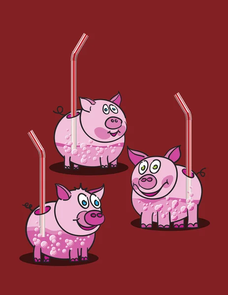 Piggy bevande rosa — Vettoriale Stock