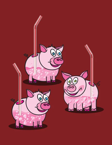 Schweinegetränke Abstrakte Vektorkunst Illustration — Stockvektor