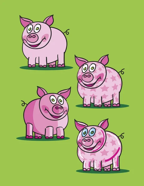 Rosafarbenes Schweinchen — Stockvektor