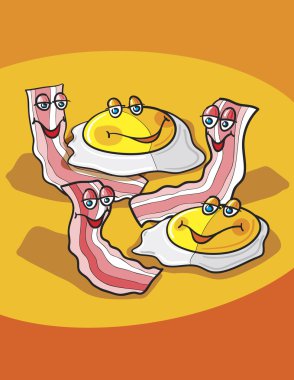 Bacon and eggs clipart