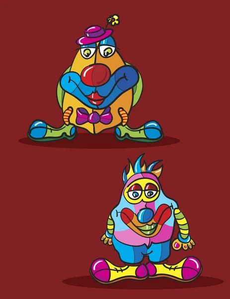 Clowns cartoon — Stock Vector