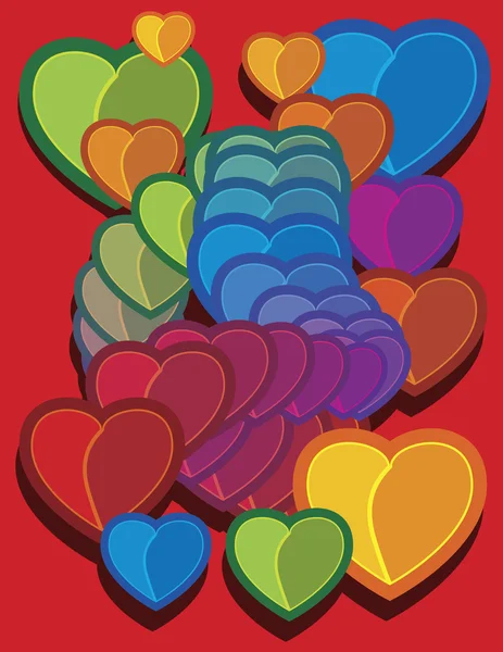 Colored hearts 2 — Stock Vector