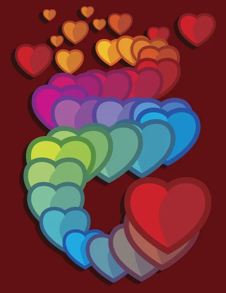 Цветные сердца — стоковый вектор