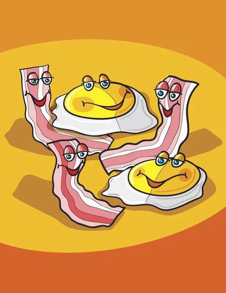 Bacon e ovos Vetor De Stock