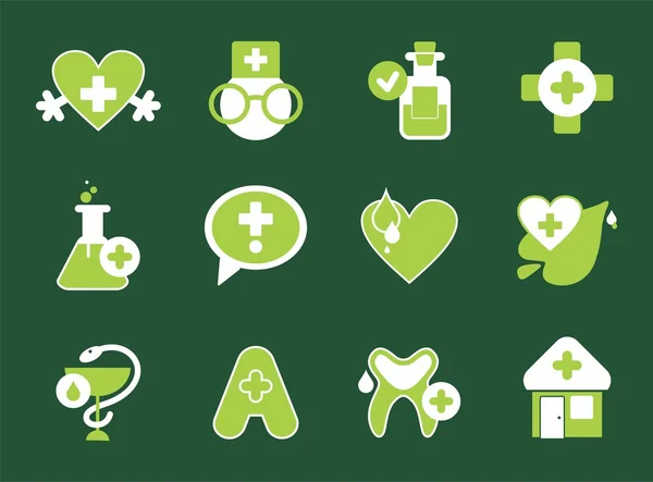 Icone semplici della farmacia — Vettoriale Stock