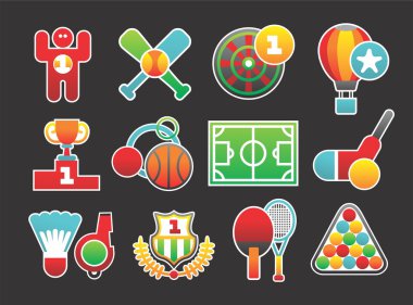 Beautiful sports icons clipart