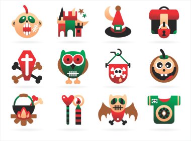 Horrible halloween icons clipart