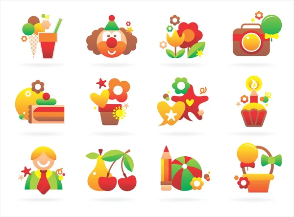 Interesting holiday icons — Stock Vector