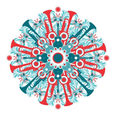 Beautiful symmetric pattern on a musical theme clipart