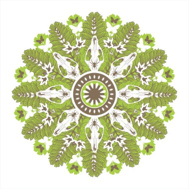 Interesting symmetric pattern with skulls clipart